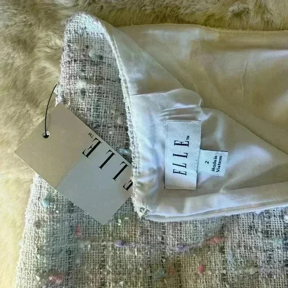 Elle Tweed Pastel Pretty Skirt Size: 2 - Picture 5 of 10